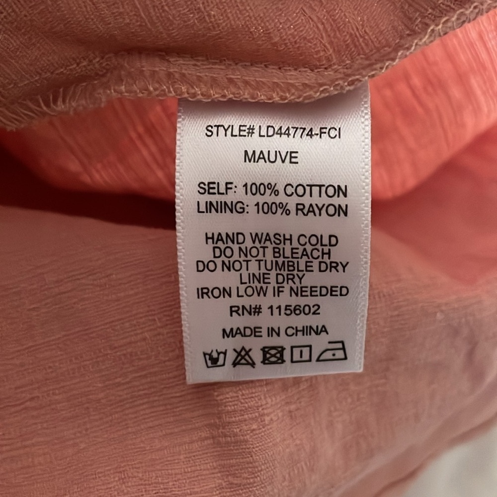LUSH Mauve Pink Babydoll Dress Puffed Sleeve size Medium Cotton Concertā Party - Picture 8 of 9